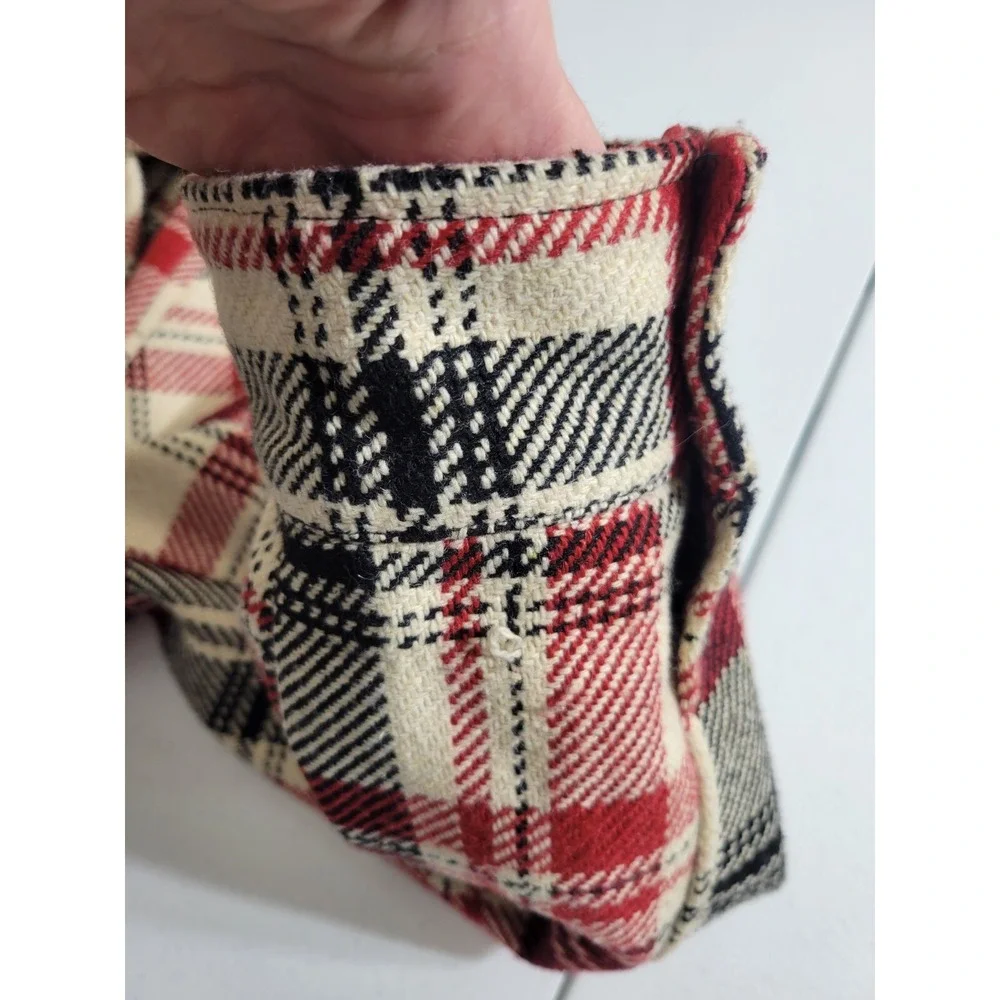 Cato Plaid Moto Jacket Belted Zip‎ Biker Chic Red Black Womens Size Large
